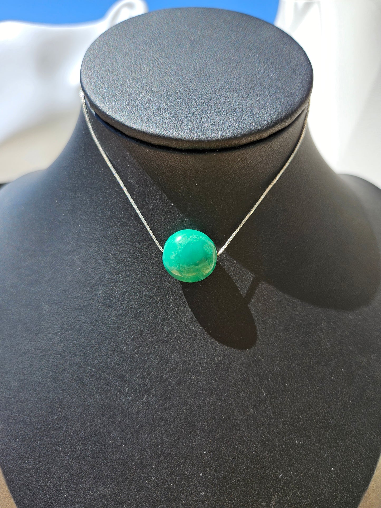 Natural Blue Turquoise Bead Necklace