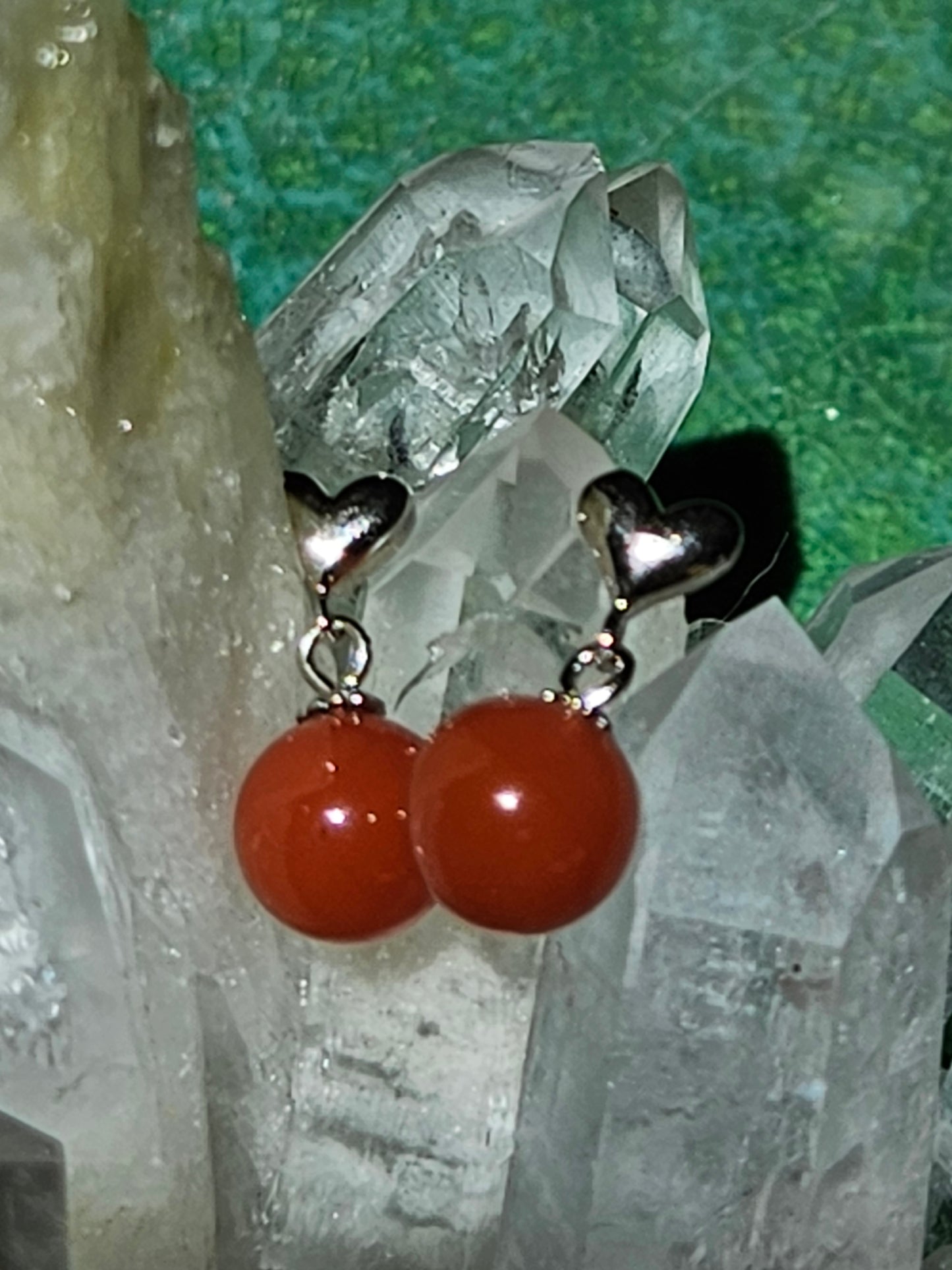 2ct Natural Red Agate Earrings