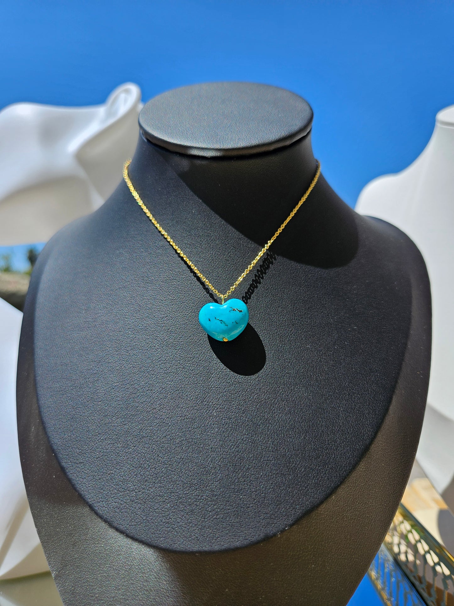 Natural Blue Heart Shape Turquoise Necklace