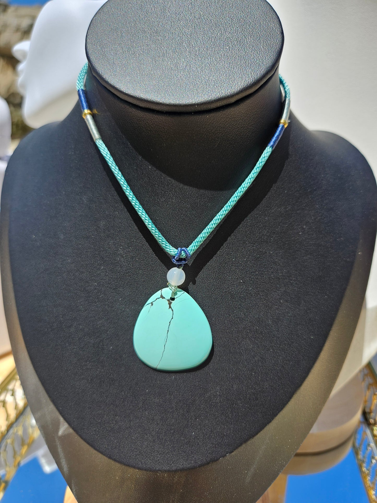 Natural Triangle Turquoise Necklace