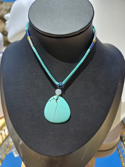 Natural Triangle Turquoise Necklace