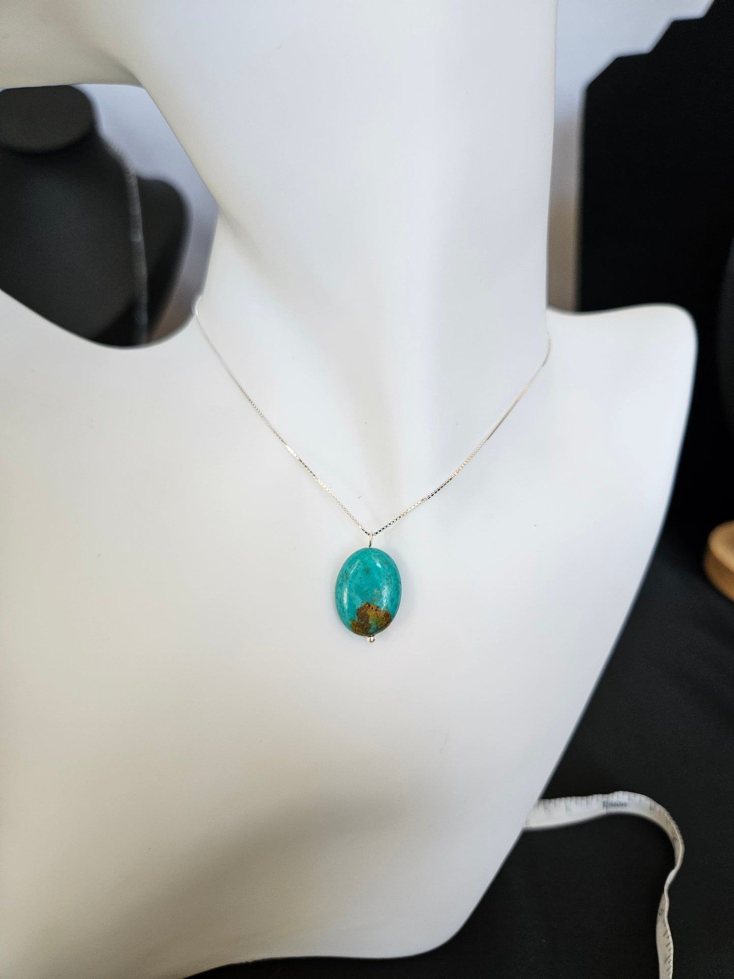 Natural Blue and Brown Turquoise Bead Necklace