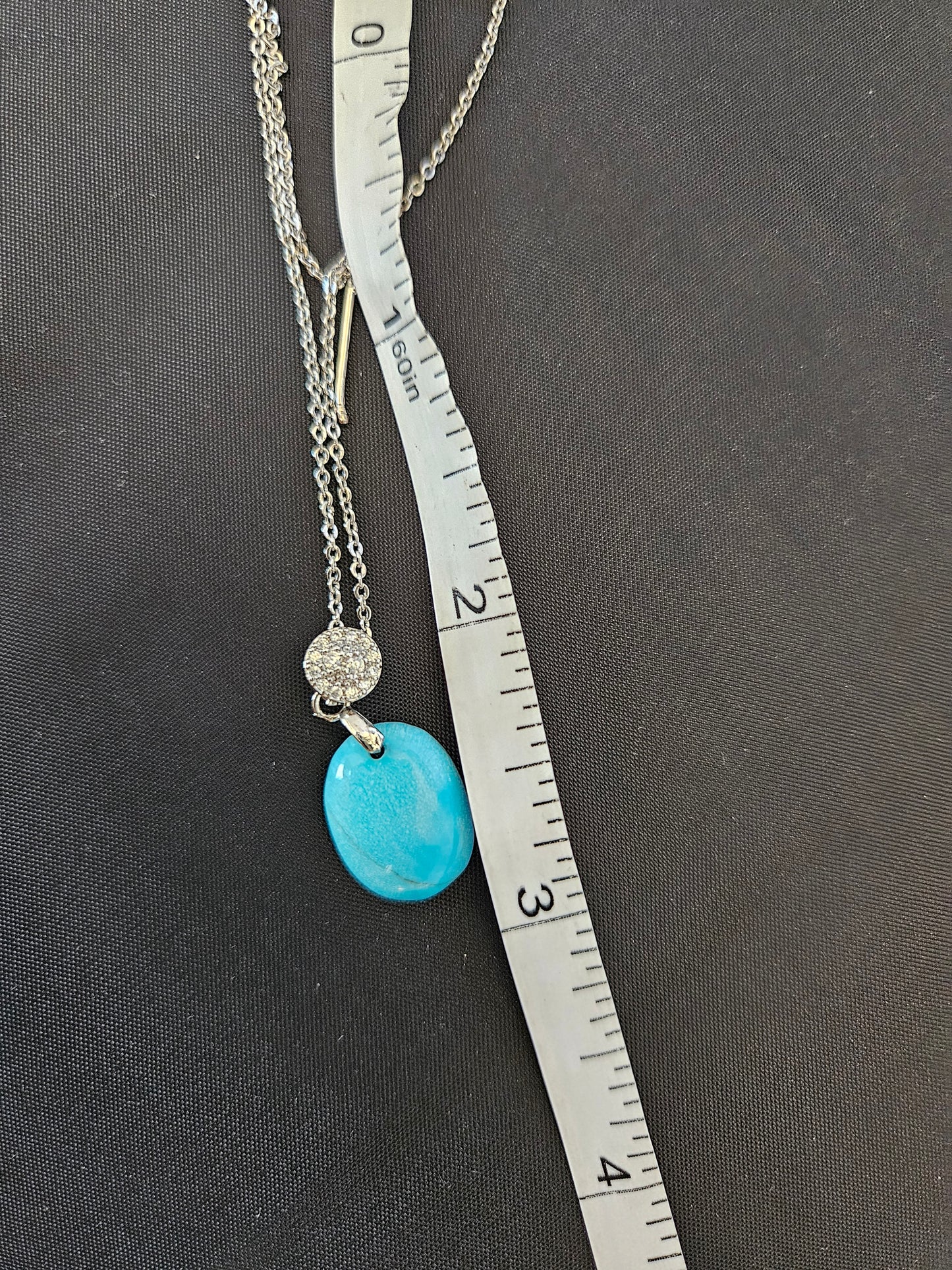 Natural Turquoise Oval Natural Texture Round Pendant Necklace