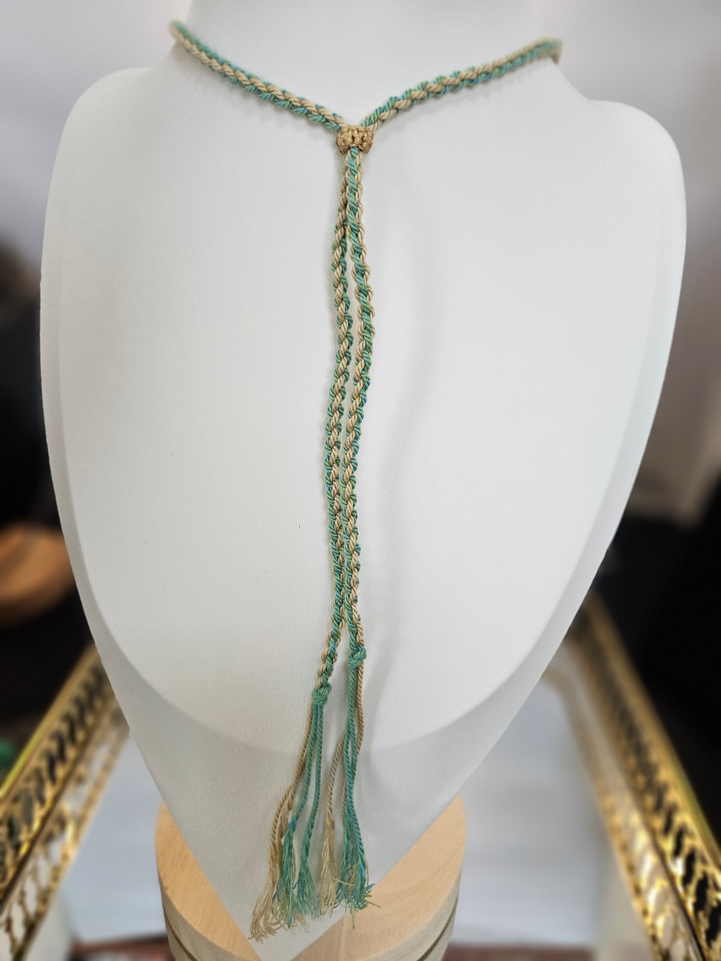 Natural Turquoise Pendant Adjustable Necklace