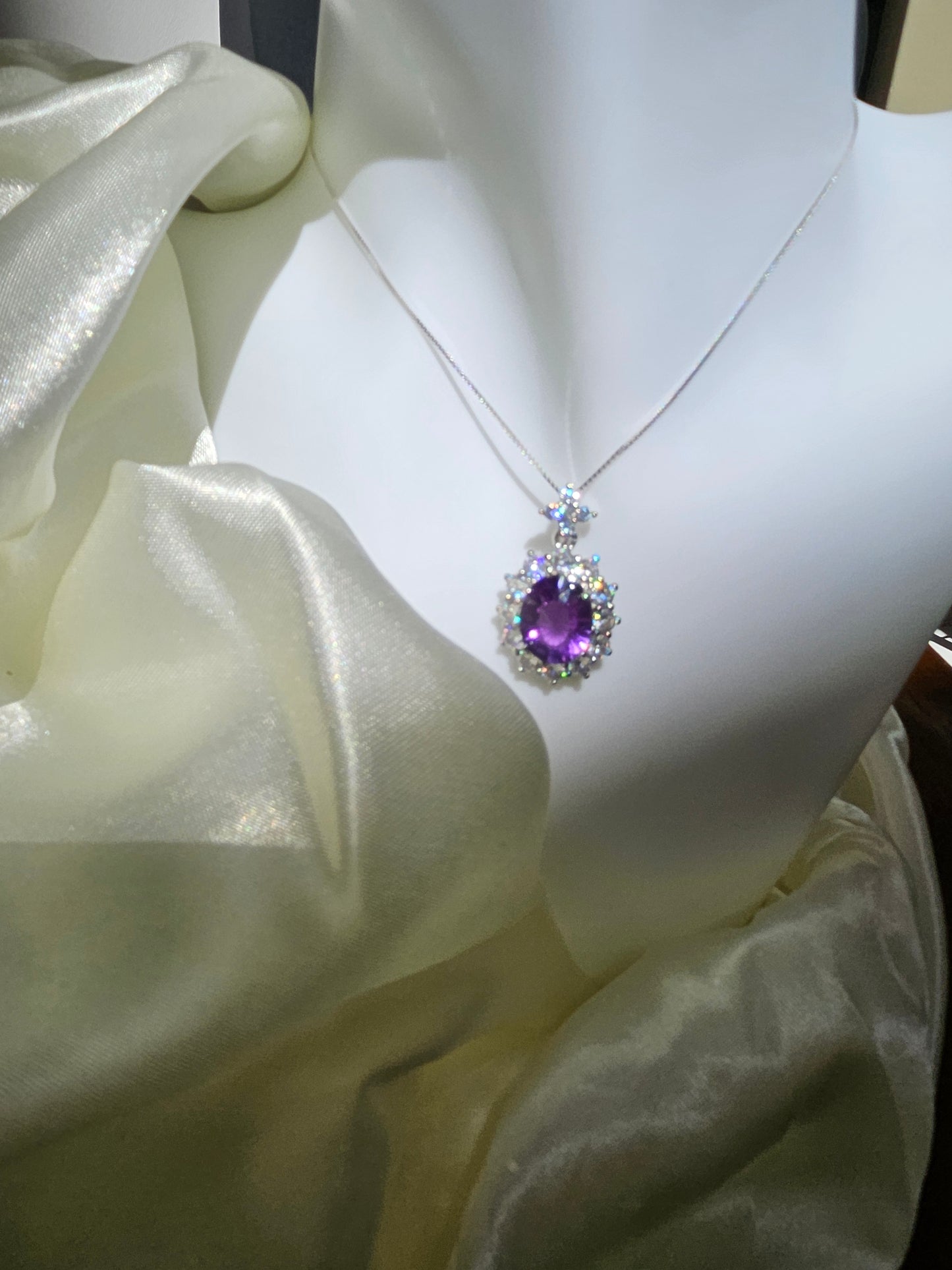 Natural Amethyst Round Necklace Sparkle