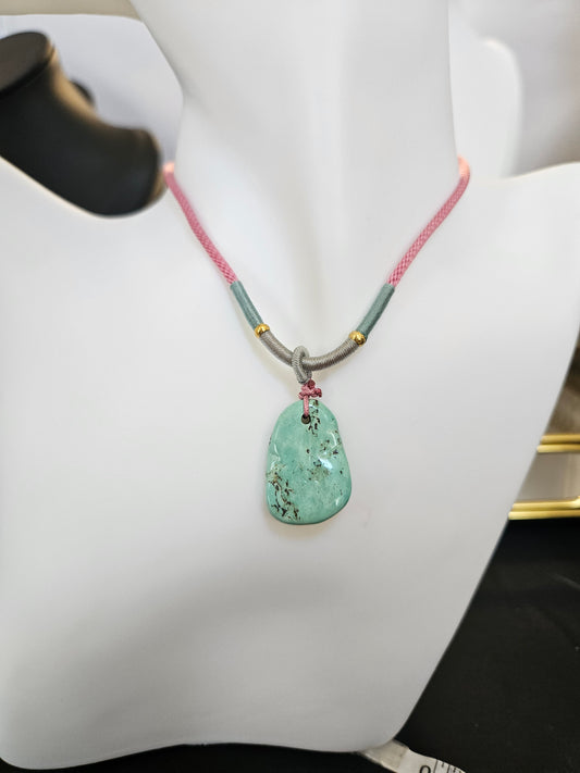 Natural Turquoise Rough Stone Necklace