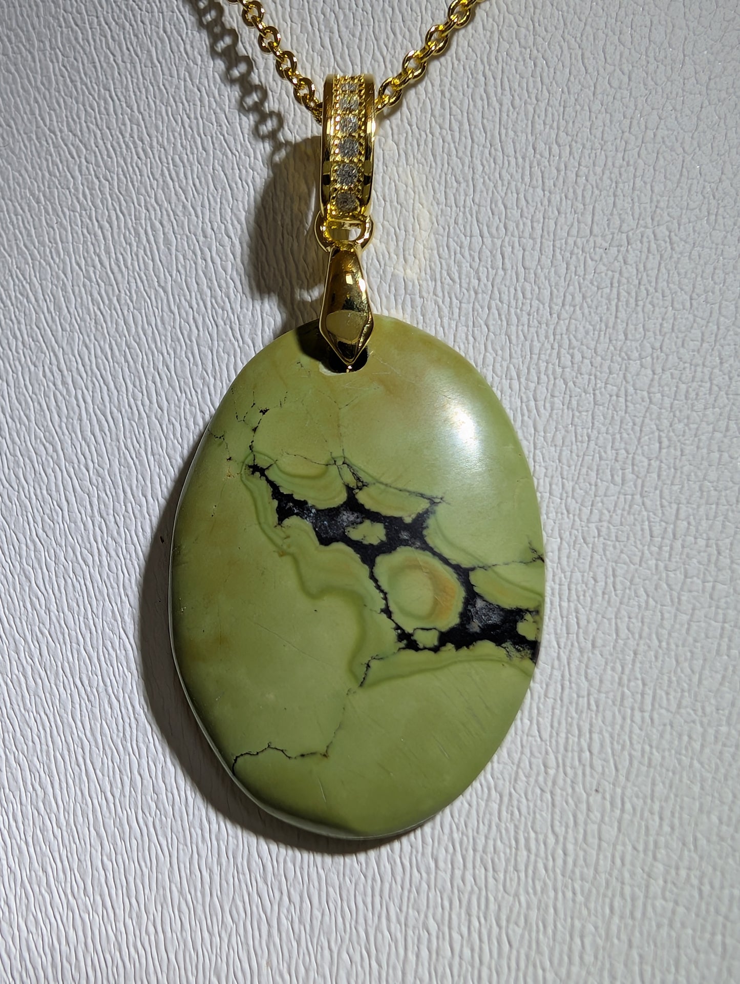 Oval Green Natural Turquoise Necklace