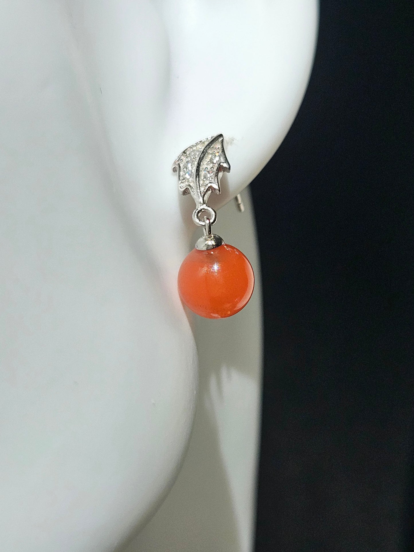 2ct Natural Red Agate Earrings