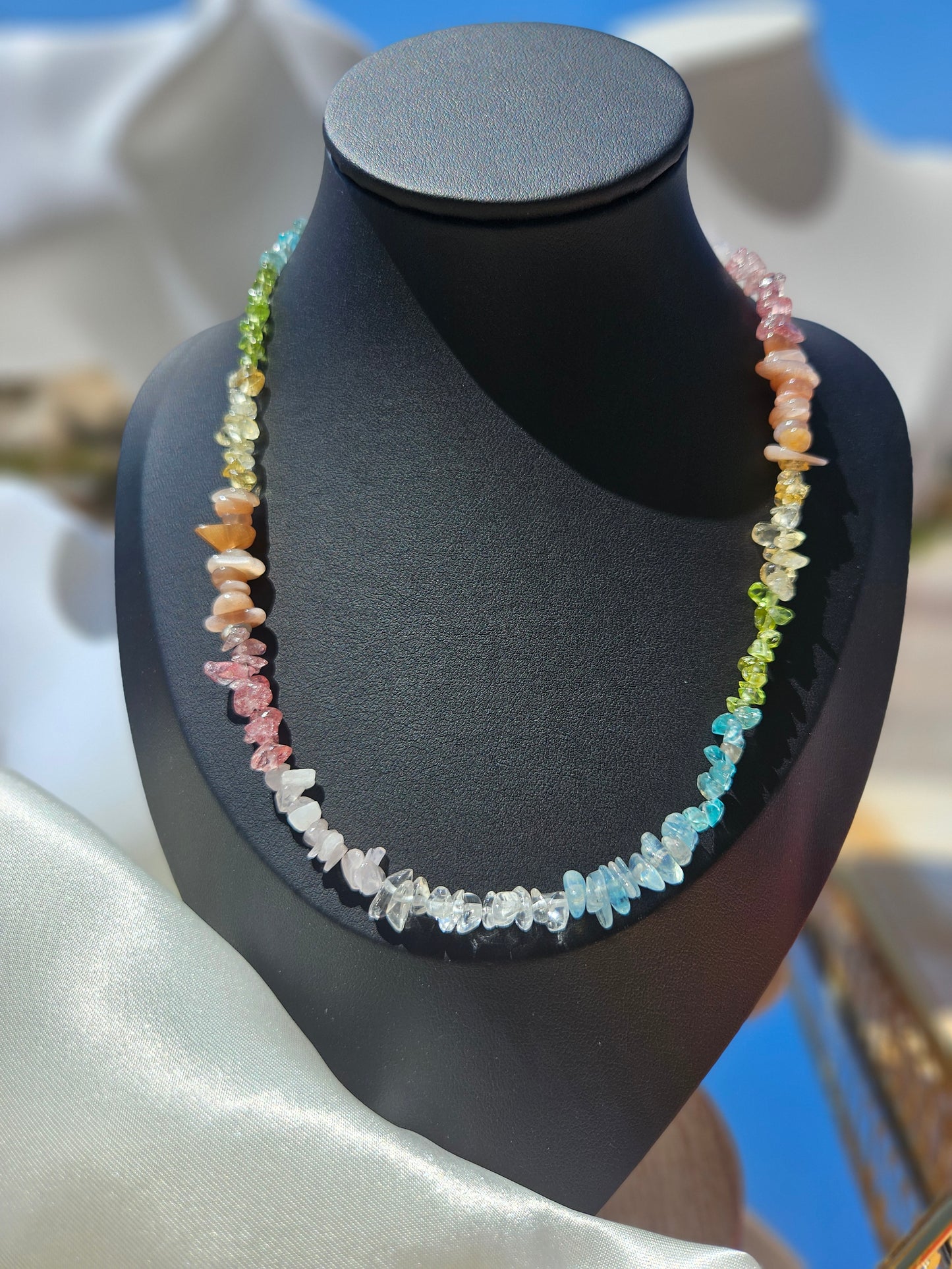 "Color Palette Of Nature"Natural Multi-colored Crystal Necklace