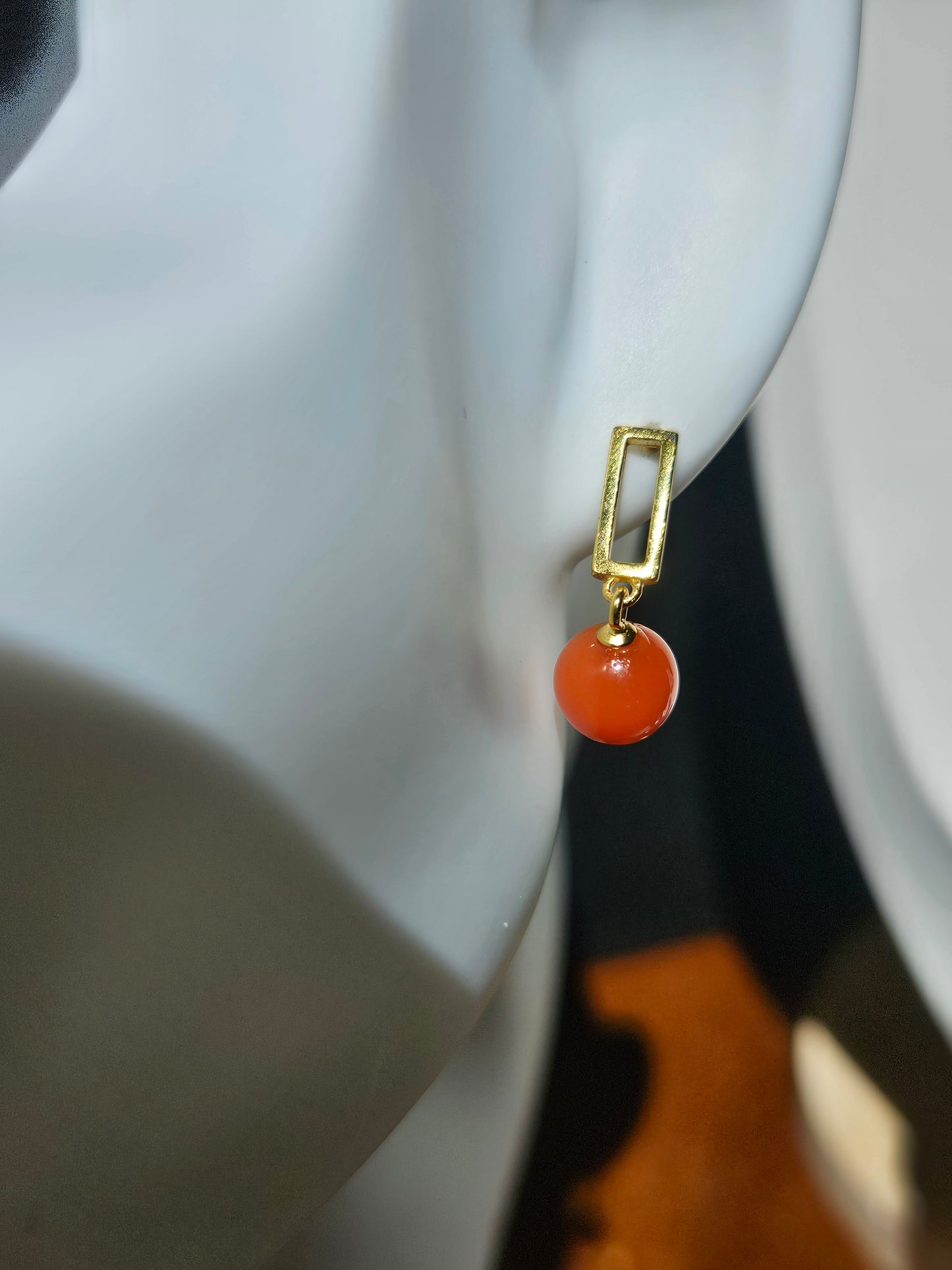 2ct Natural Red Agate Earrings