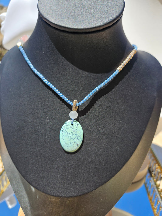 Natural Light Blue Turquoise Necklace