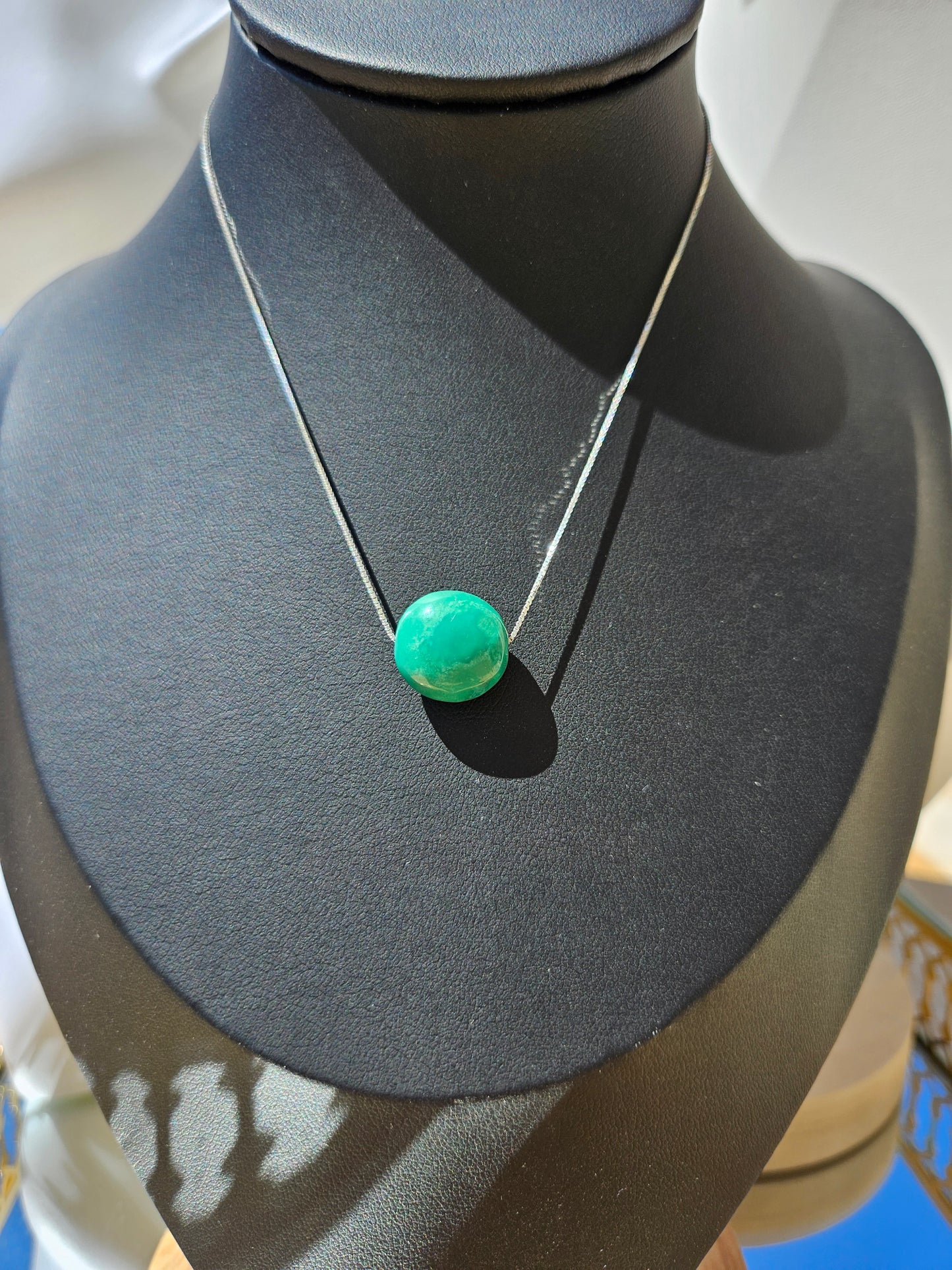 Natural Blue Turquoise Bead Necklace