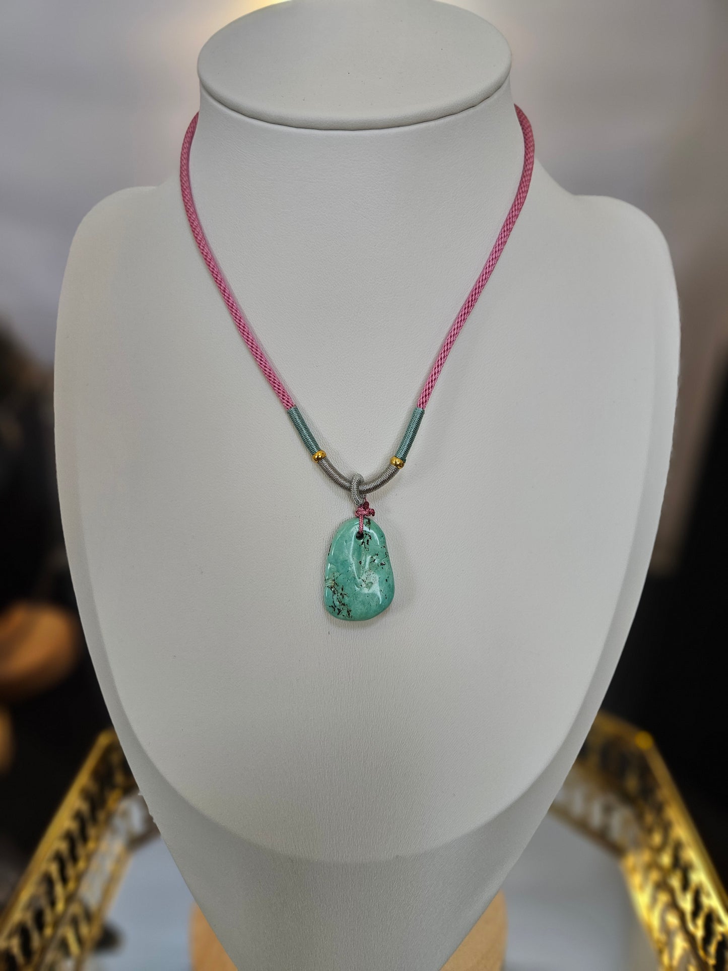Natural Turquoise Rough Stone Necklace