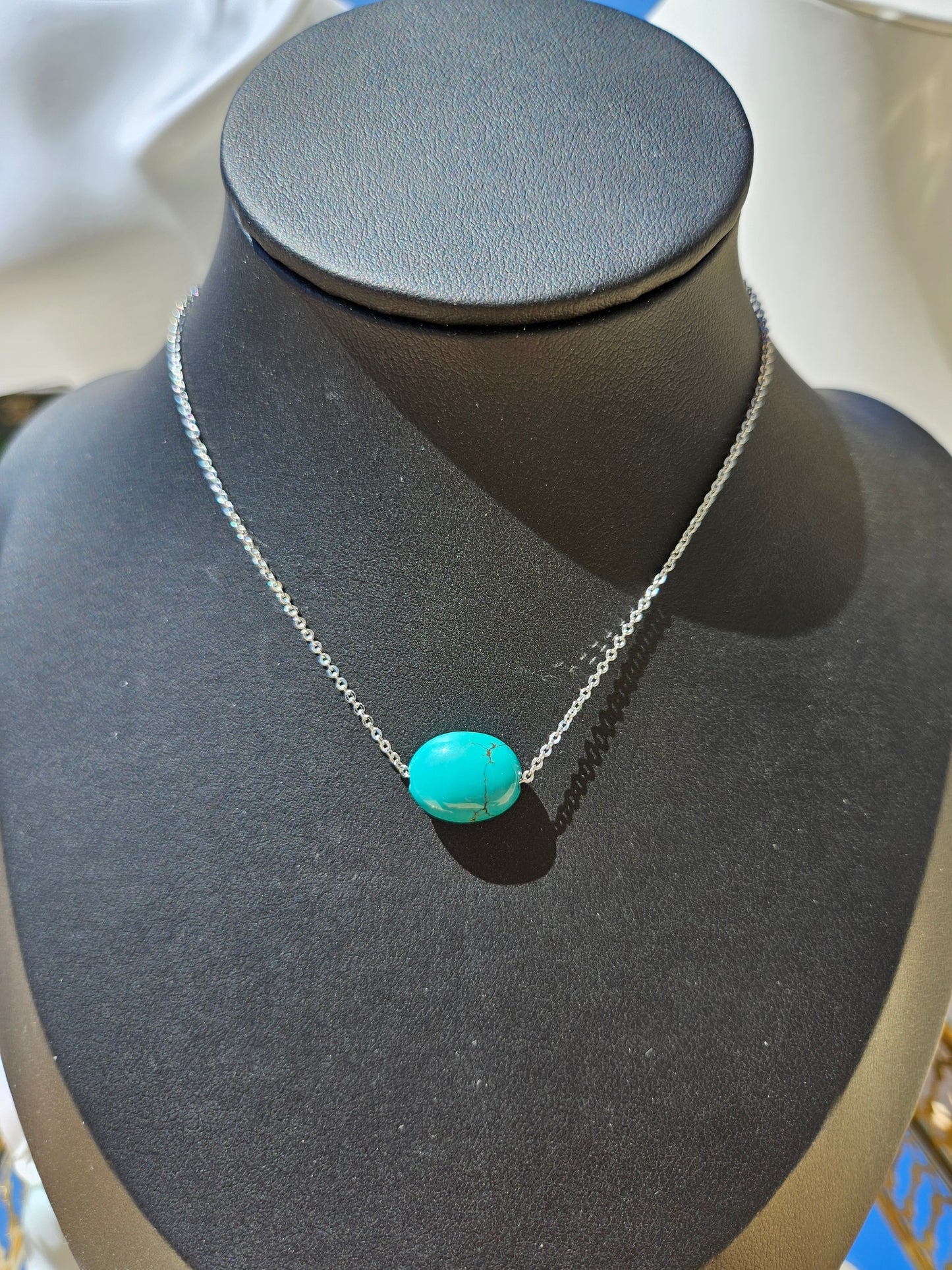 Natural Blue Turquoise Bead Multicolored Necklace