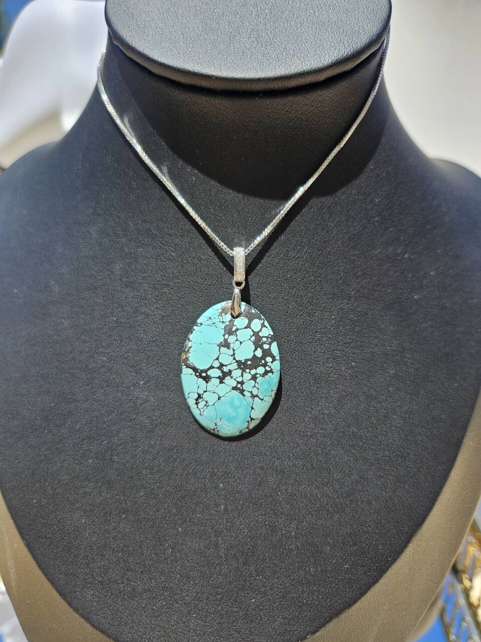 Natural Turquoise Oval Necklace
