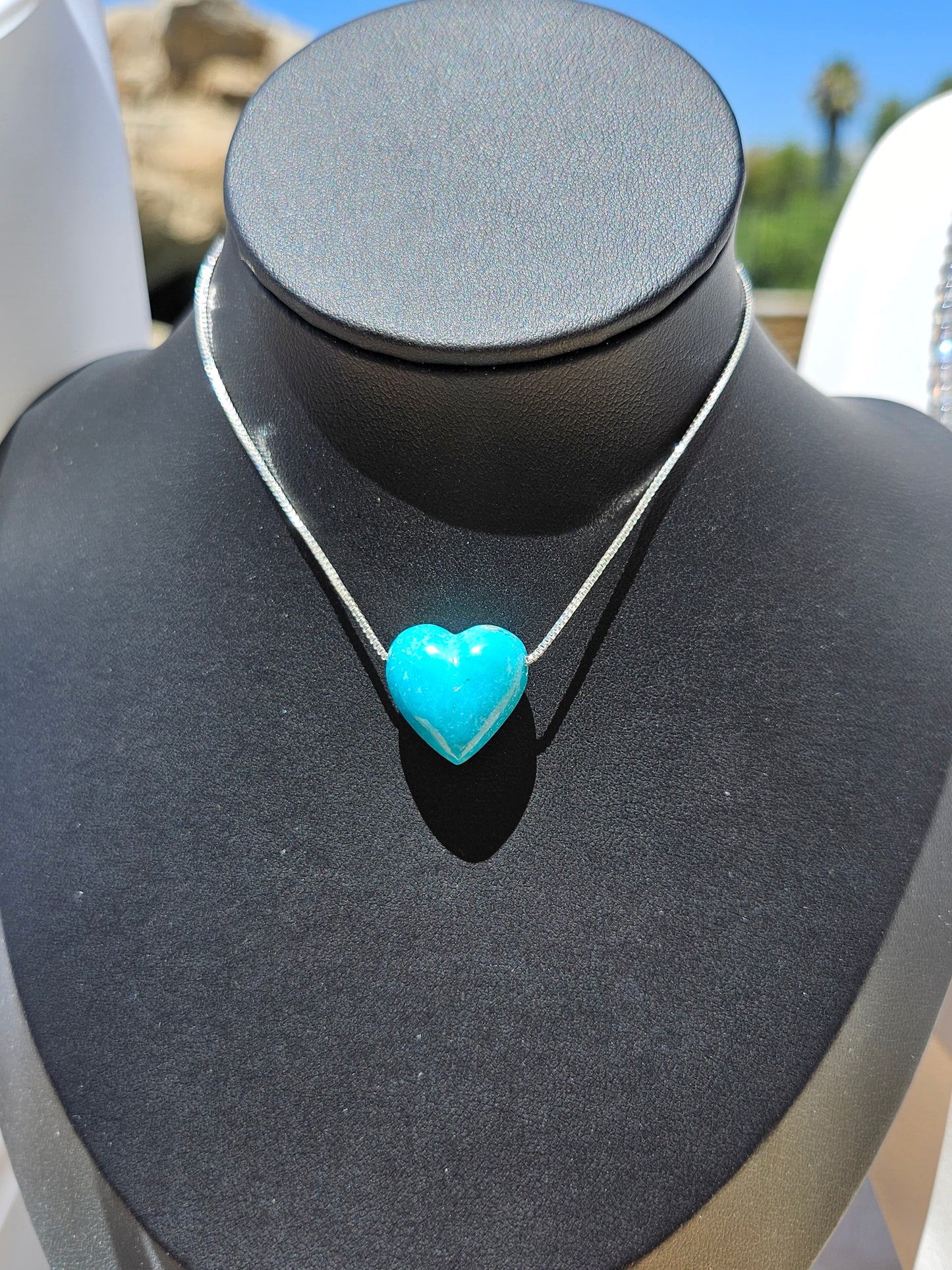 Natural Blue Heart Necklace