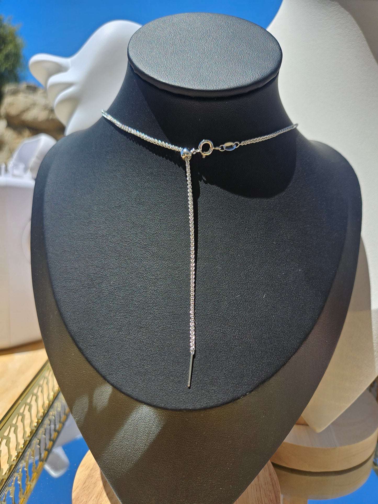 Natural Malachite Natural Texture Teardrop Pendant Silver Plated Necklace Adjustable