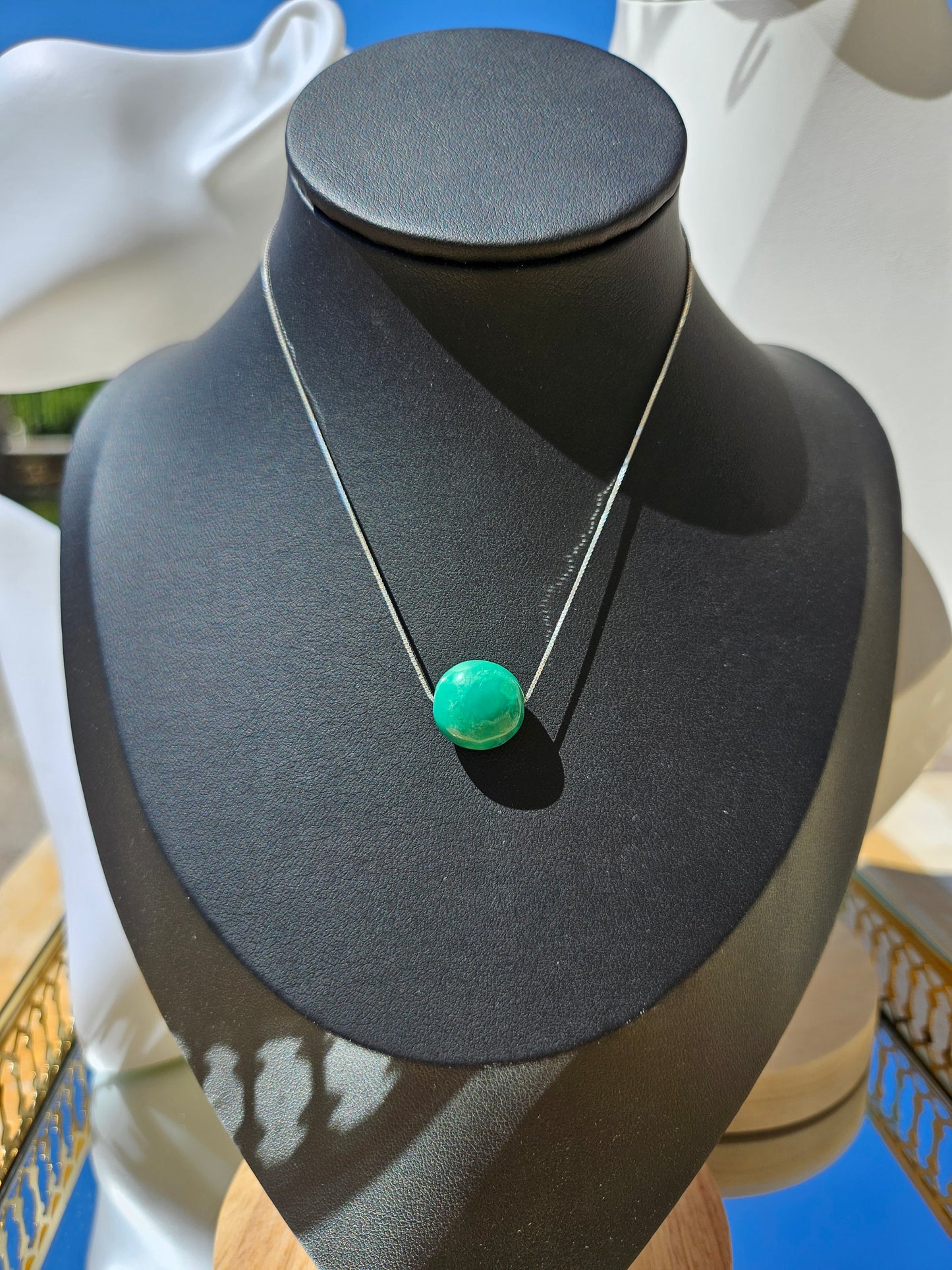 Natural Blue Turquoise Bead Necklace