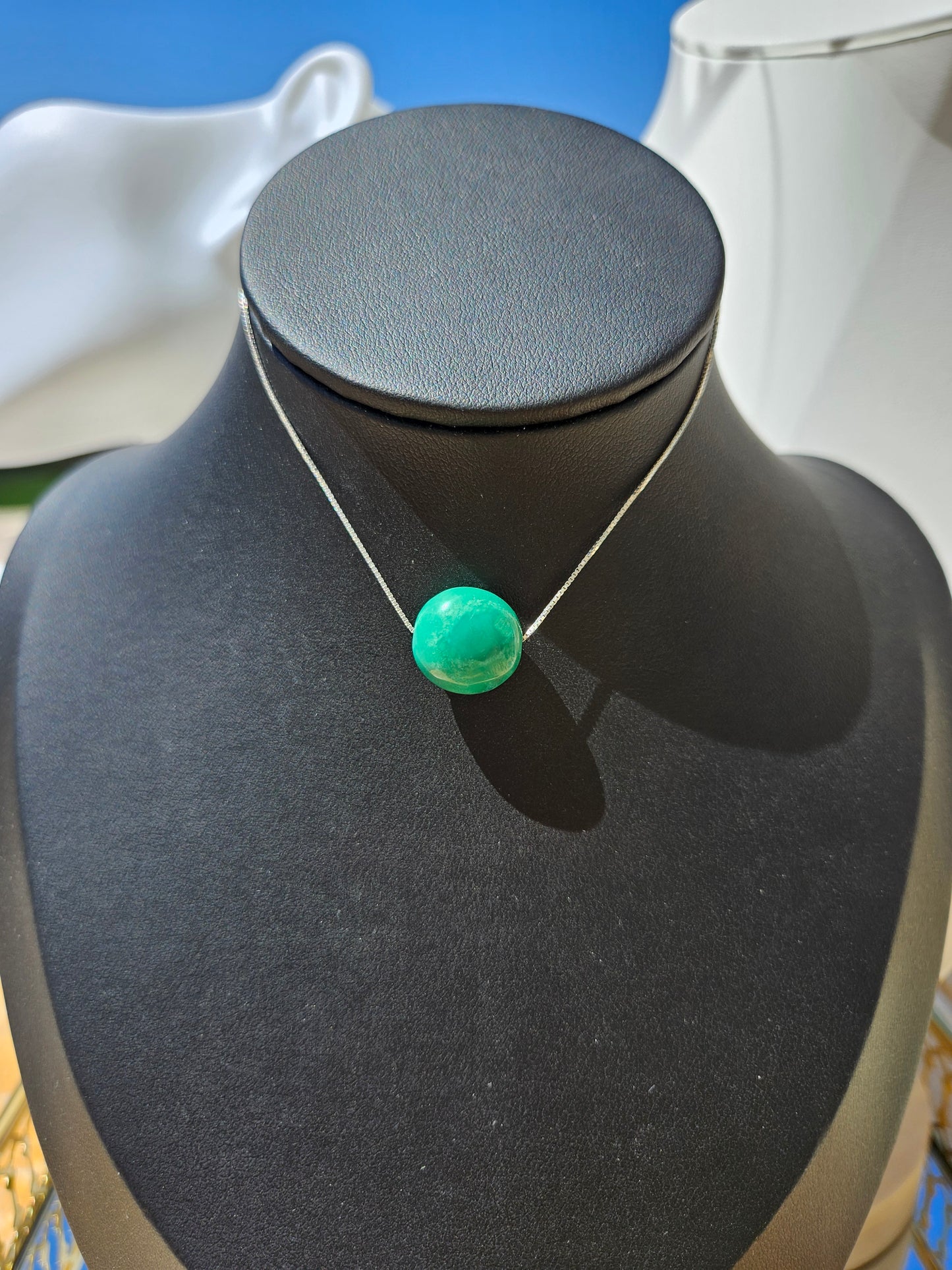 Natural Blue Turquoise Bead Necklace