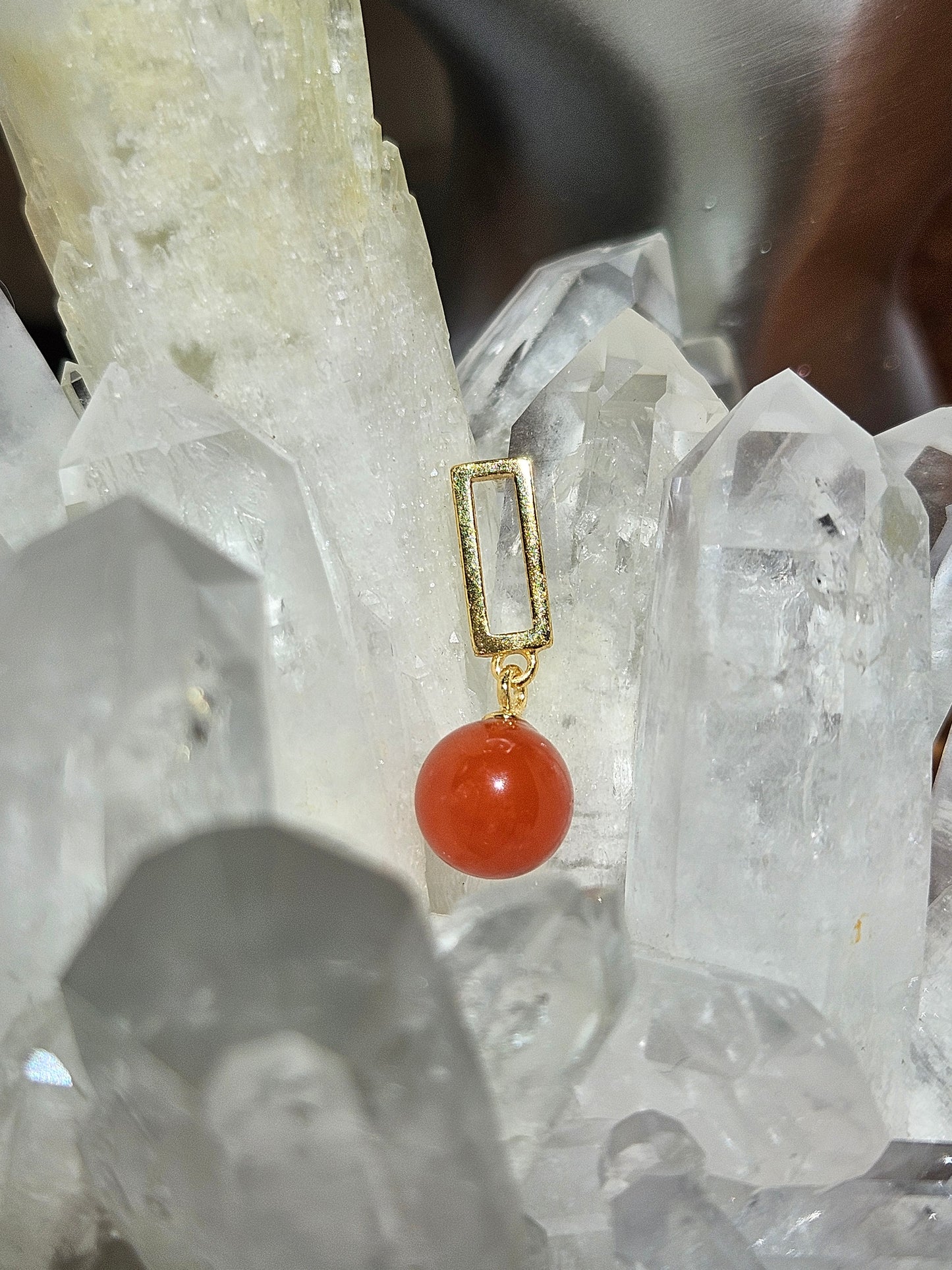 2ct Natural Red Agate Earrings